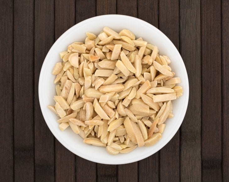 Organic Blanched Almonds in Plate